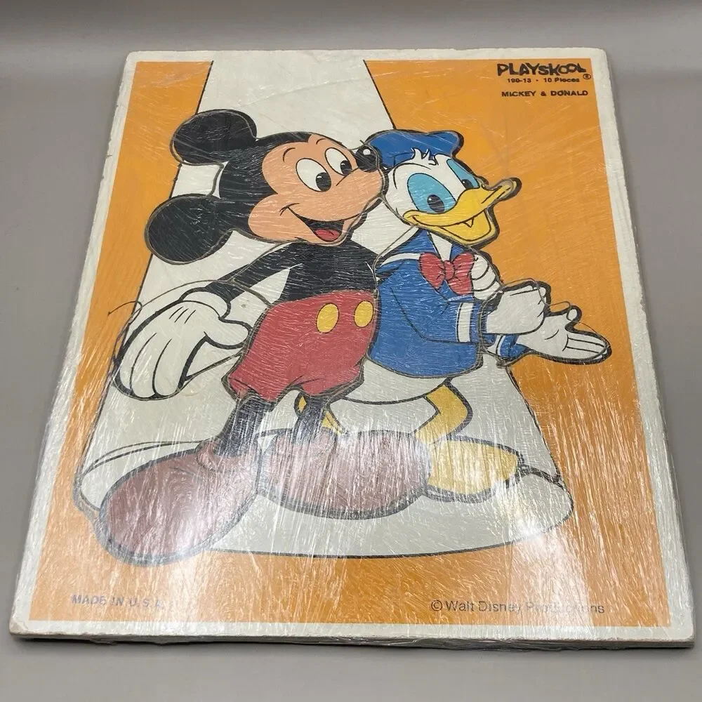 Playskool Wooden Mickey & Donald Puzzle, 10 Pieces,  Walt Disney Productions USA